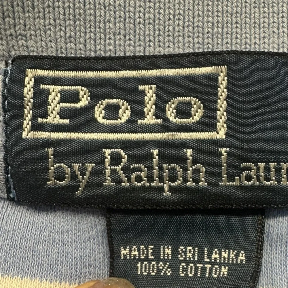 Polo Ralph Lauren Mens XL Blue Striped Short Sleeve Cotton Polo Shirt